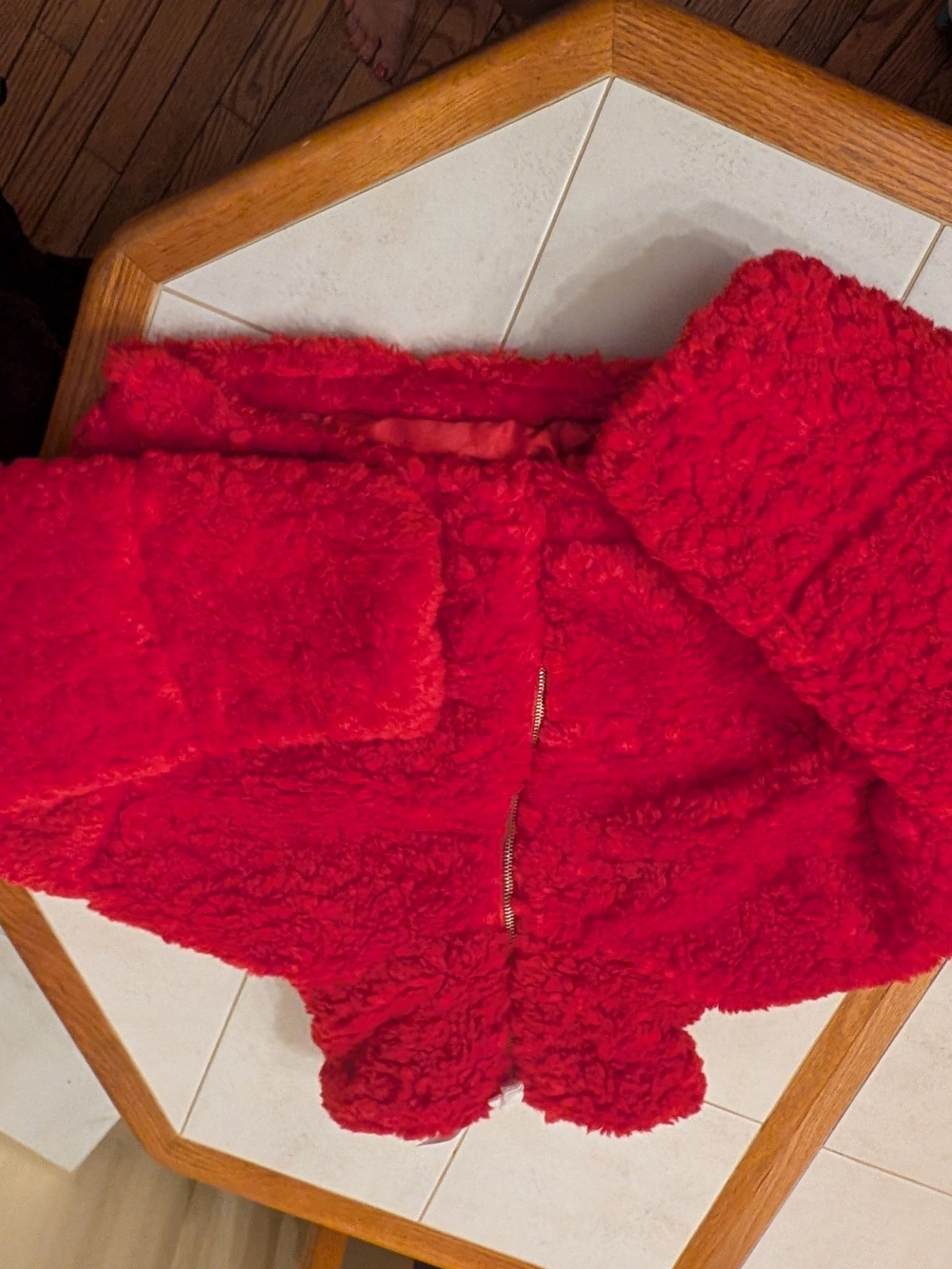 Forever 21 Red Faux Shearling Jacket